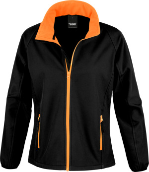 Result - 2-Lagen Damen Softshell Jacke "Printable" (black/orange)