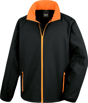 Result - Men's 2-layer Printable Softshell Jacket (black/orange)