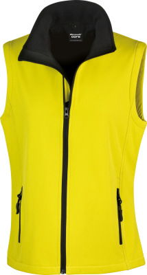 Result - Damen "Printable" 2-Lagen Softshell Gilet (yellow/black)