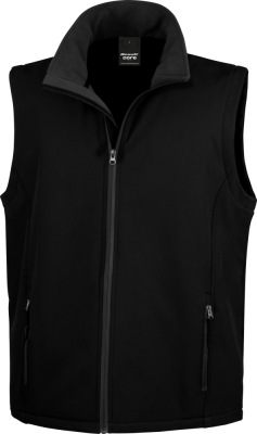 Result - Herren "Printable" 2-Lagen Softshell Gilet (black/black)