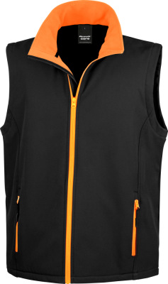 Result - Herren "Printable" 2-Lagen Softshell Gilet (black/orange)