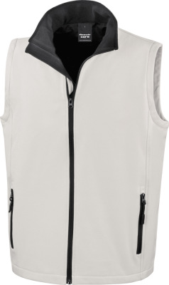 Result - Men's 2-layer Printable Softshell Gilet (white/black)