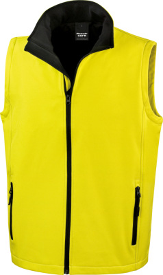 Result - Herren "Printable" 2-Lagen Softshell Gilet (yellow/black)