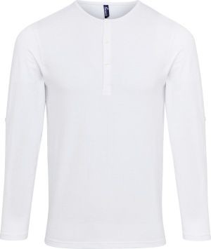 Premier - Herren Rollärmel T-Shirt langarm (white)