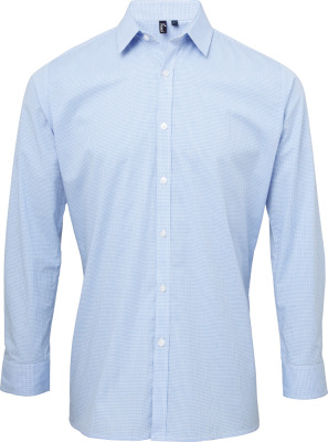 Premier - Shirt "Gingham" longsleeve (light blue/white)