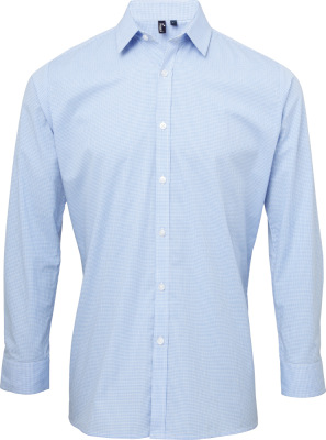 Premier - Hemd "Gingham" langarm (light blue/white)