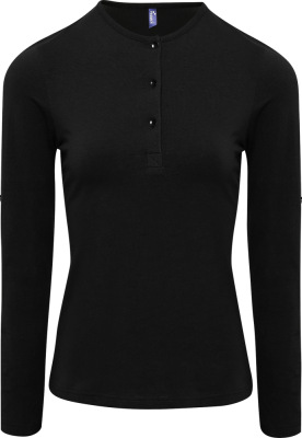Premier - Ladies' Roll Sleeve T-Shirt longsleeve (black)