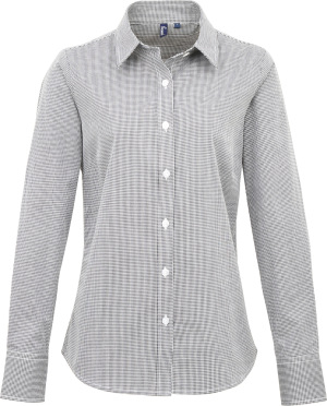 Premier - Shirt "Gingham" langarm (black/white)