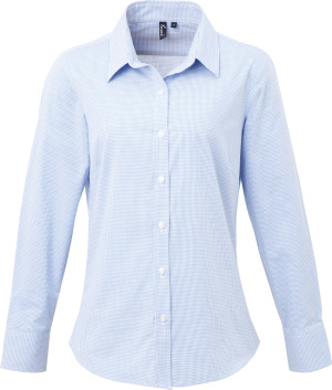 Premier - Shirt "Gingham" langarm (light blue/white)
