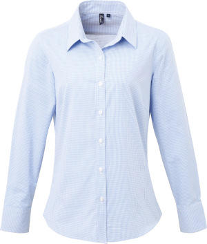 Premier - Bluse "Gingham" langarm (light blue/white)