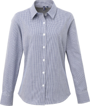 Premier - Shirt "Gingham" langarm (navy/white)