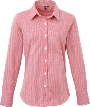 Premier - Shirt "Gingham" langarm (red/white)