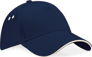 Beechfield - Ultimate 5 Panel Cap - Sandwich Peak (French Navy/Putty)