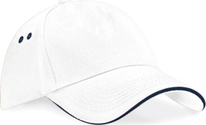 Beechfield - Ultimate 5 Panel Cap - Sandwich Peak (White/French Navy)