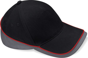 Beechfield - Teamwear Competition Cap (Black/Graphite Grey/Classic Red)