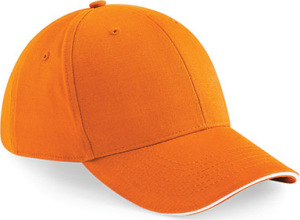Beechfield - Athleisure 6 Panel Cap (Orange/White)