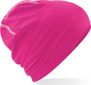 Beechfield - Hemsedal Cotton Beanie (Fuchsia/White)