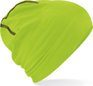 Beechfield - Hemsedal Cotton Beanie (Lime Green/Black)