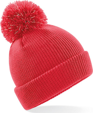 Beechfield - Junior Reflective Bobble Beanie (Bright Red)