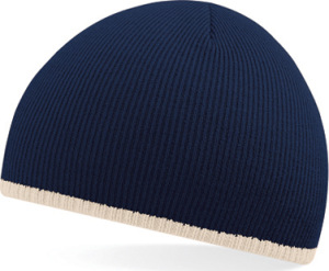 Beechfield - Two-Tone Pull-On Beanie (French Navy/Stone)