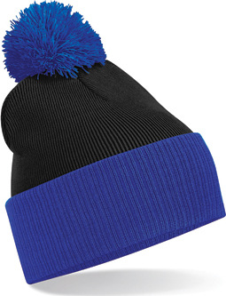 Beechfield - Snowstar® Two-Tone Beanie (Black/Bright Royal)