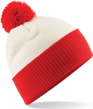 Beechfield - Snowstar® Two-Tone Beanie (Off White/Bright Red)