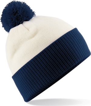 Beechfield - Snowstar® Two-Tone Beanie (Off White/French Navy)