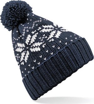 Beechfield - Fair Isle Snowstar® Beanie (French Navy/White)