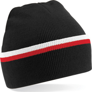 Beechfield - Teamwear Beanie (Black/Classic Red/White)