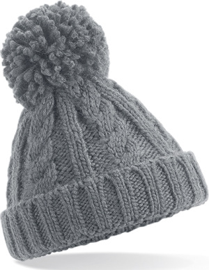 Beechfield - Infant Cable Knit Melange Beanie (Light Grey)