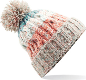 Beechfield - Corkscrew Pom Pom Beanie (Milkshake Mix)