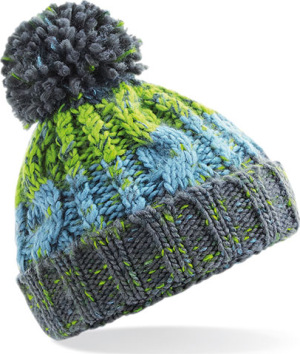 Beechfield - Infant Corkscrew Pom Pom Beanie (Electric Grey)