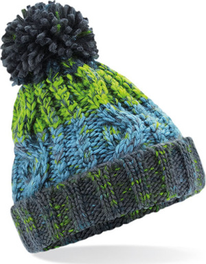 Beechfield - Junior Corkscrew Pom Pom Beanie (Electric Grey)