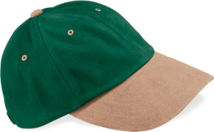 Beechfield - Low Profile Heavy Brushed Cotton Cap (Forest Green/Taupe)