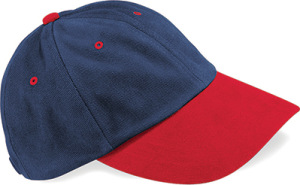 Beechfield - Low Profile Heavy Brushed Cotton Cap (French Navy/Classic Red)