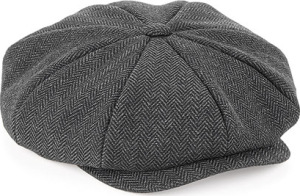 Beechfield - Heritage Baker Boy Cap (Charcoal Herringbone)