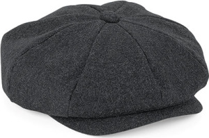 Beechfield - Melton Wool Baker Boy Cap (Charcoal Marl)