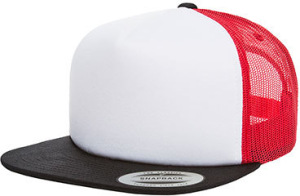 Flexfit - Foam Trucker with white Front (Black/White/Red)