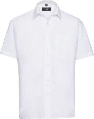 Russell - Men´s Short Sleeve Poly-Cotton Easy Care Poplin Shirt (White)