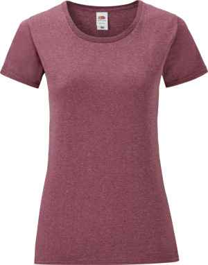 Fruit of the Loom - Damen T-Shirt Iconic (heather burgundy)