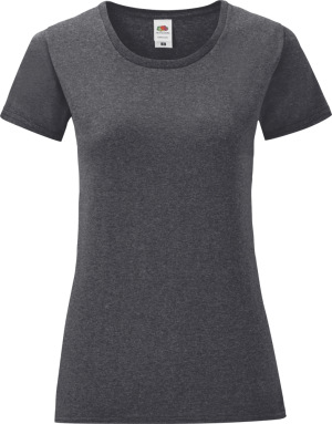 Fruit of the Loom - Damen T-Shirt Iconic (dark heather grey)