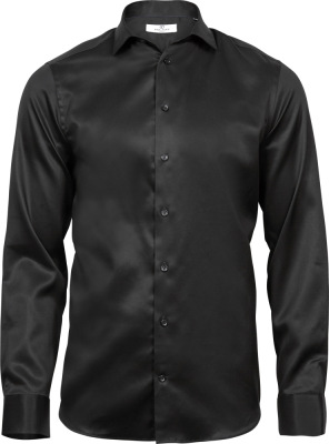 Tee Jays - Luxury Twill Hemd "Slim Fit" langarm (black)