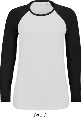 SOL’S - Ladies' Raglan T-Shirt longsleeve (white/black)