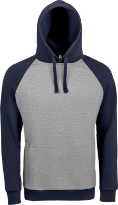 SOL’S - Raglan Kapuzensweater 2-farbig (grey melange/french navy)