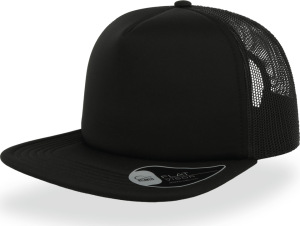 Atlantis - 5 Panel Fleat Peak Mesh Cap (black/black)