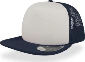 Atlantis - 5 Panel Fleat Peak Mesh Cap (white/navy)