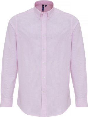 Premier - Oxford Shirt "Stripes" longsleeve (white/pink)