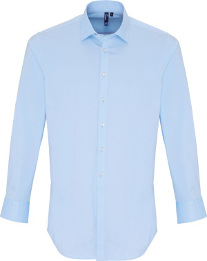 Premier - Popline Stretch Shirt longsleeve (pale blue)