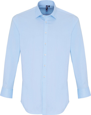 Premier - Popline Stretch Shirt longsleeve (pale blue)