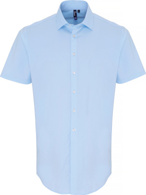 Premier - Popline Stretch Shirt shortsleeve (pale blue)
